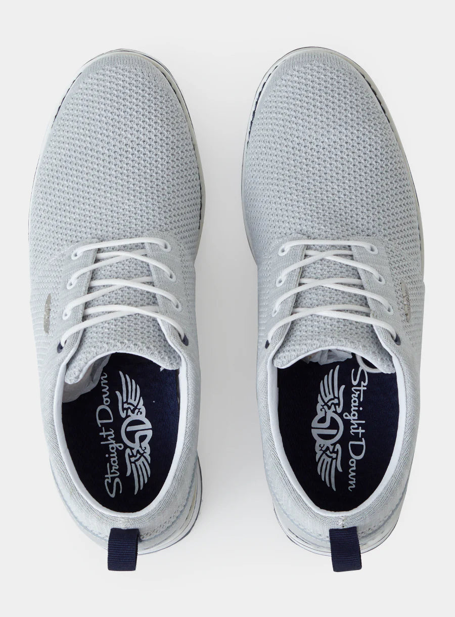 Harbour Knit Hybrid Shoe - Silver - Straight Down - The Mulligan Merchant