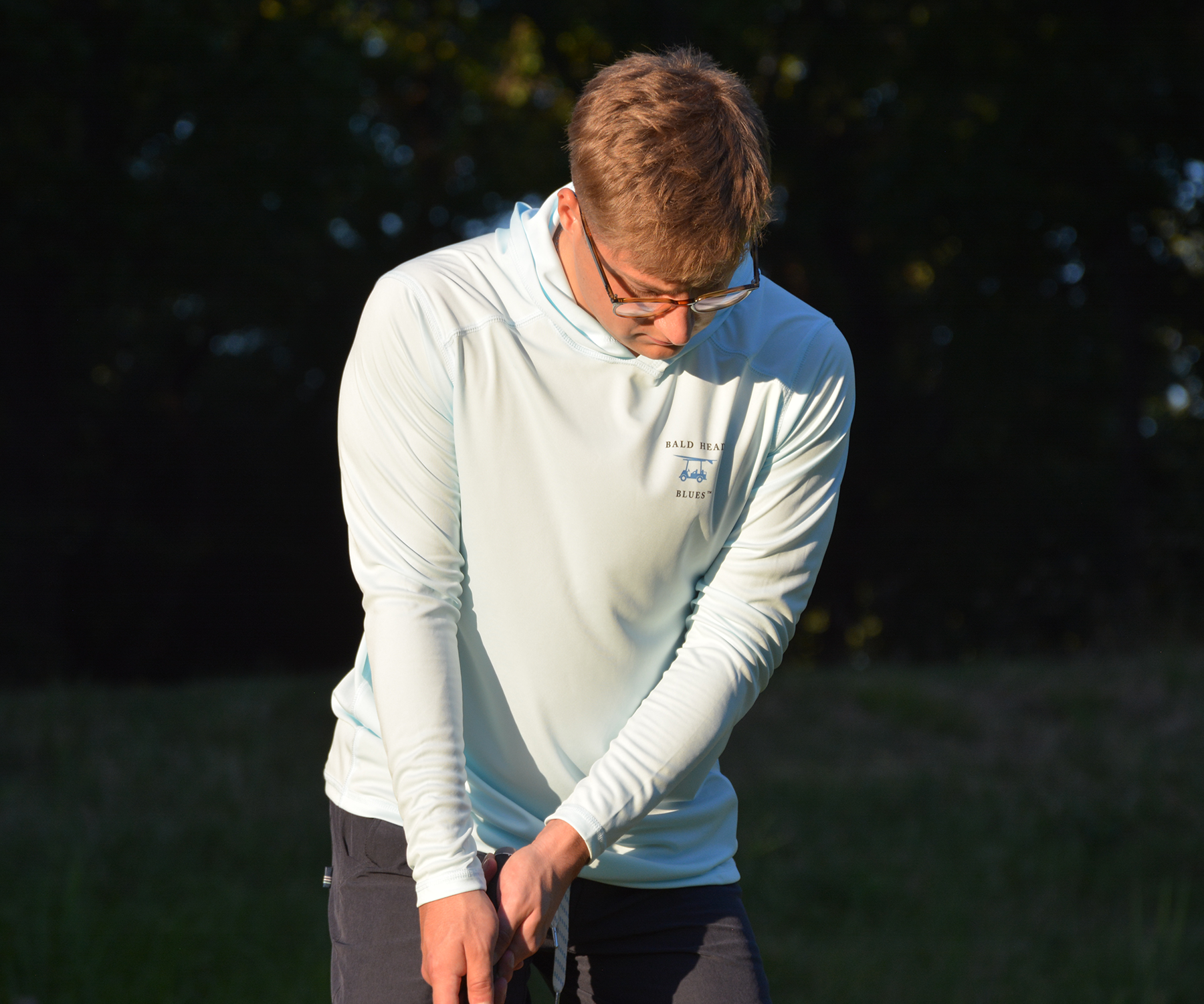 Performance Long Sleeve Circle w/ Stripes Hoodie - Bald Head Blues - The Mulligan Merchant