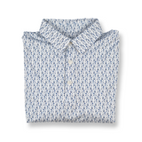 Albatross Polo - White w/ All-Over Golf Pattern - Bald Head Blues