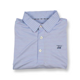 Albatross Polo - Heather Lavender w/ Seaglass Stripe - Bald Head Blues